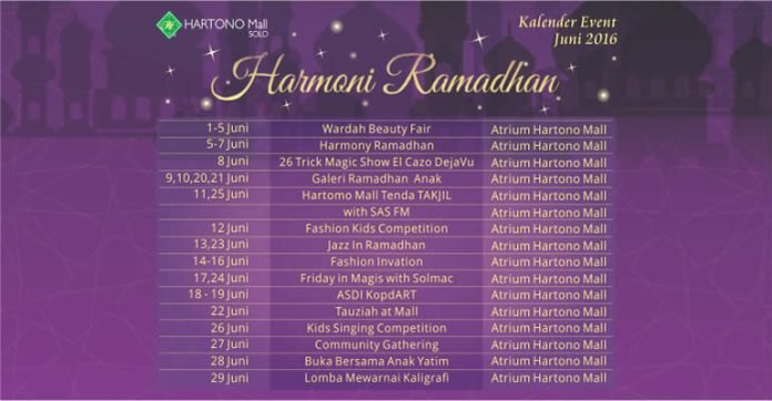 KALENDER EVENT HARTONO MALL BULAN JUNI 2016